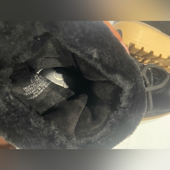 🖤 Jennifer Lopez Womens Ankle Booties Black Suede Faux Fur Trim Round Size 8.5M - Picture 8 of 8
